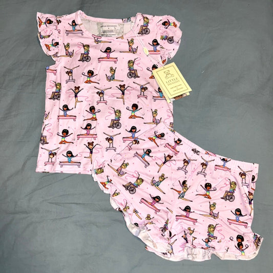 Gymnastics Class Flutter Sleeve and Shorts Set