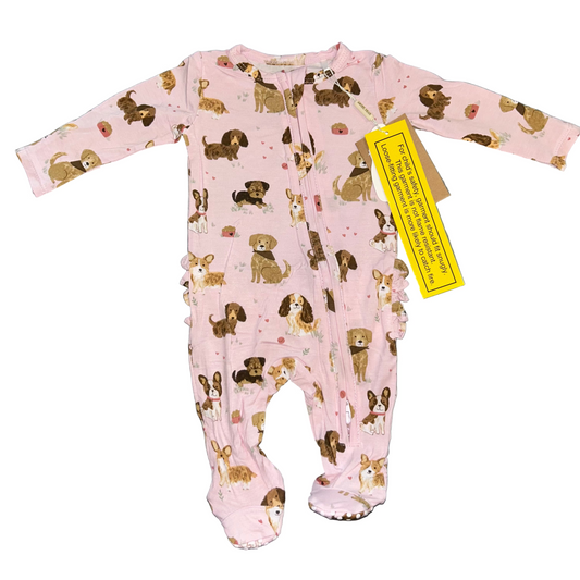 Best Friend Dogs - Pink Ruffled Footie
