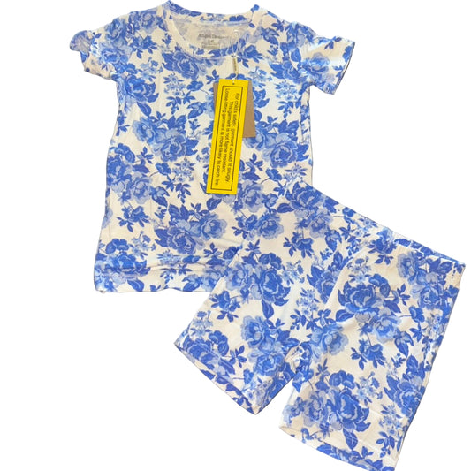 Roses in Blue Shorts Set