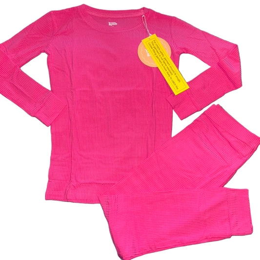Hot Pink Ribbed Long Sleeve Set