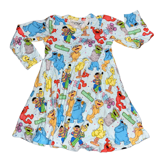 Sunny Street Speckles Long Sleeve Twirl Dress