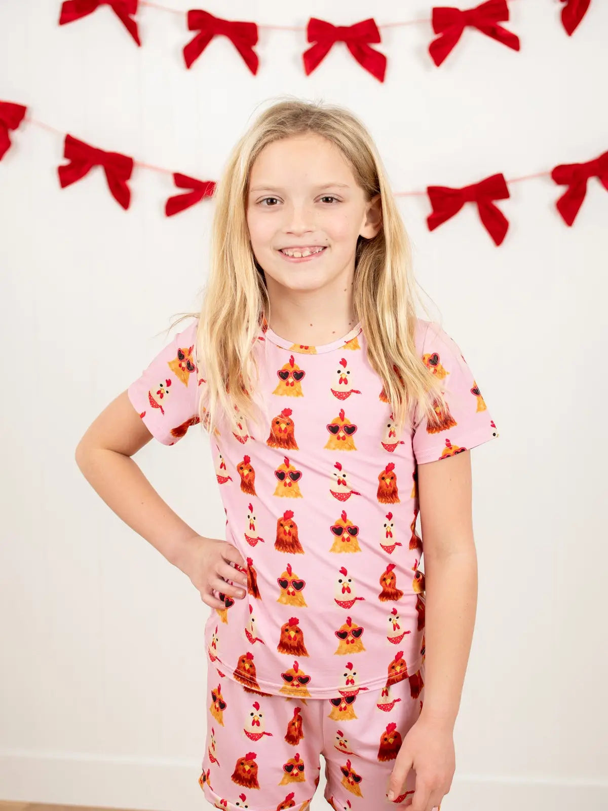 Valentine Chickens Shorts Set