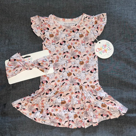 Mini Ghosts Bodysuit Twirl Dress