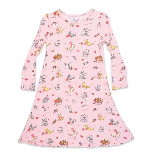 Love Kittens Long Sleeve Dress