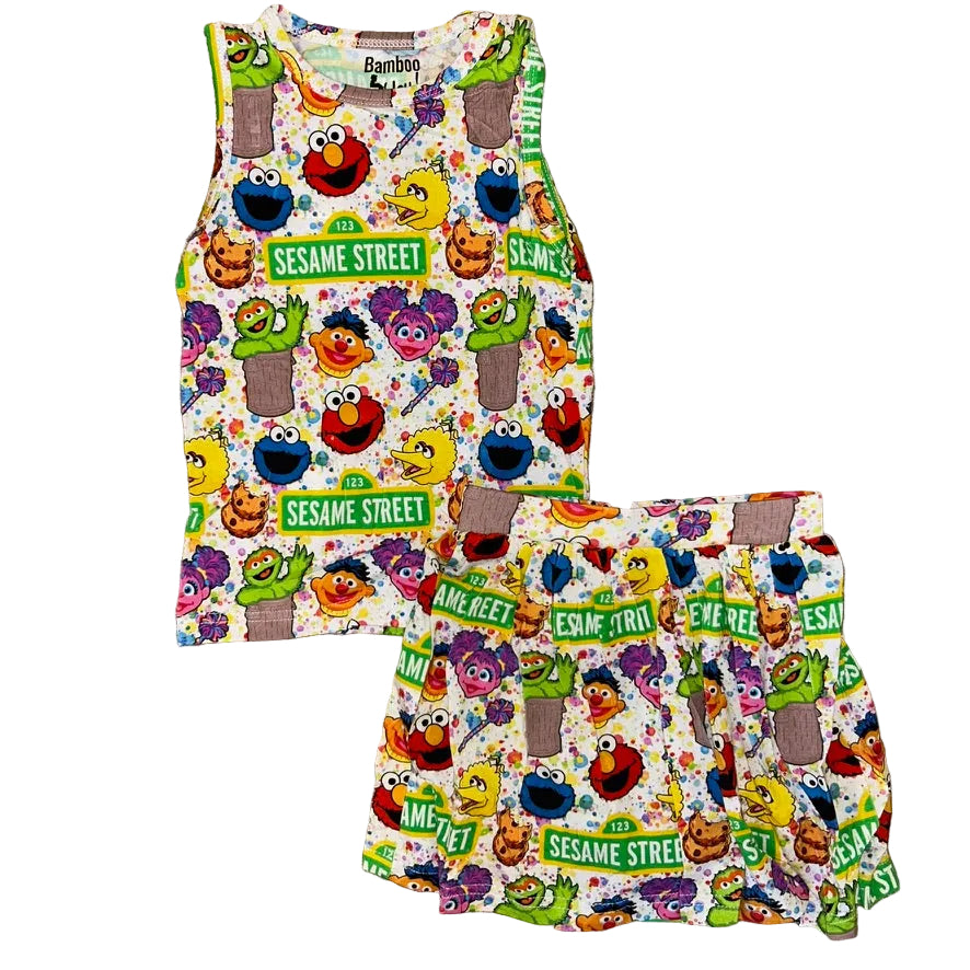 Sunny Celebration White Tank and Skort Set