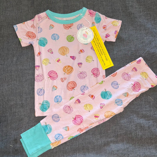 Pink Pumpkin Short Sleeve Set
