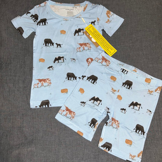 Cow Families - Blue Shorts Set