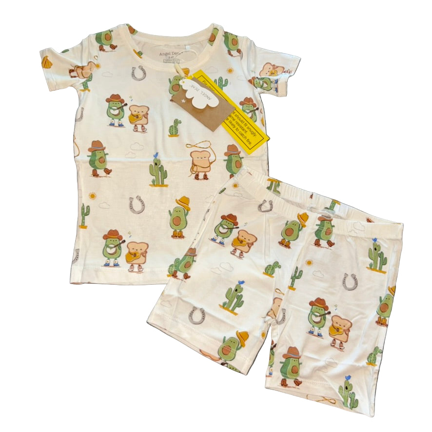 Avocado Toast Western Shorts Set