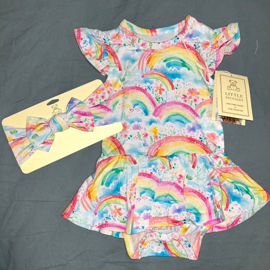 Summer Rainbows Bodysuit Twirl Dress