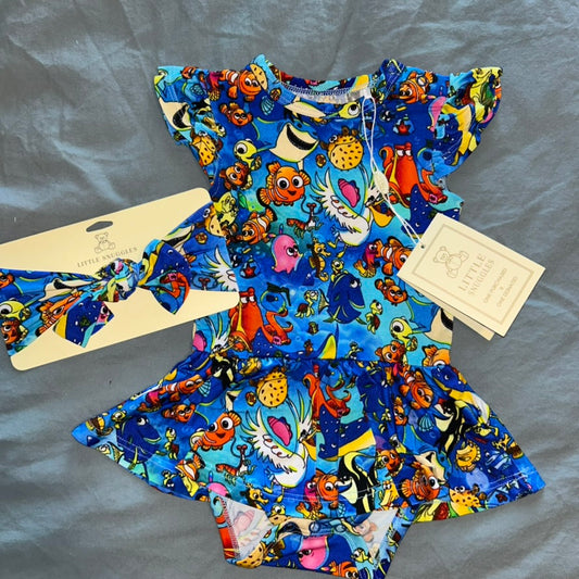Keep Swimming Bodysuit Twirl Dress