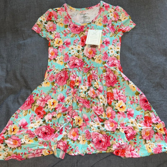 Precious Petals Short Sleeve Twirl Dress
