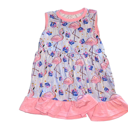 Flamingo Custom Made Sleeveless Twirl Dress