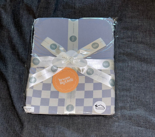 Cloudy Checkers Toddler Blanket