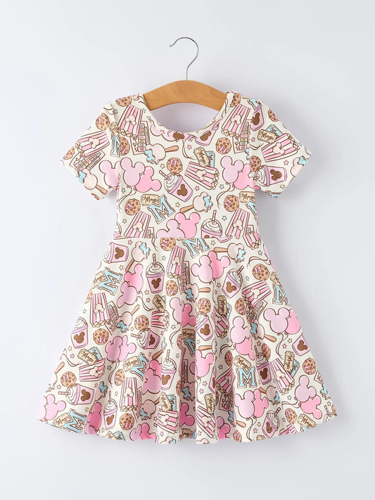 Main Street Munchies Short Sleeve Polyester Twirl Dress