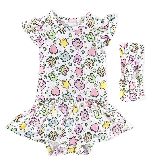 Over the Rainbow Bodysuit Twirl Dress