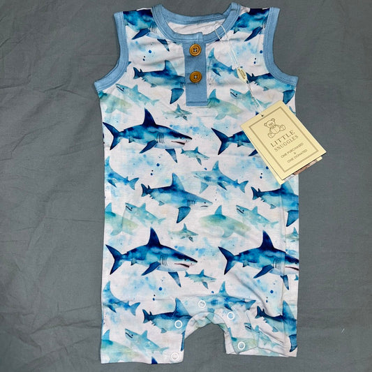 Shark Attack Sleeveless Shorty Romper