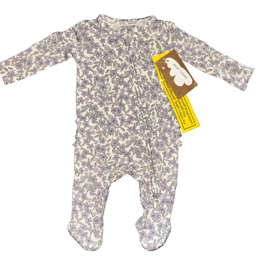 Forget Me Not Ruffled Floral Footie
