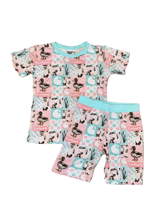 Patchwork Ducks Shorts Set
