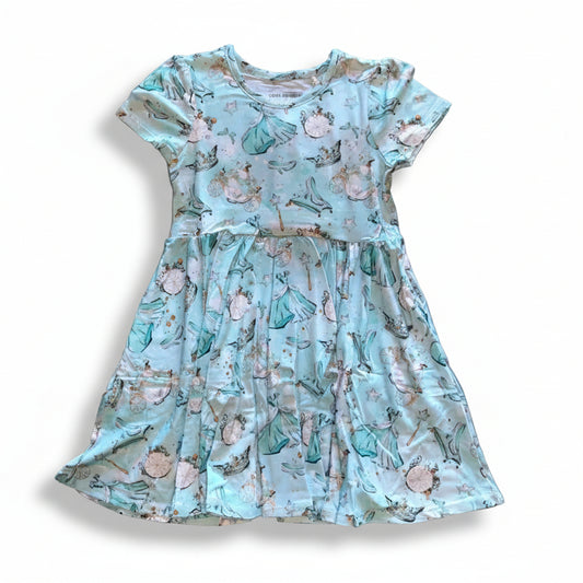 Glass Slipper Short Sleeve Twirl Dress