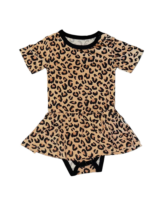 Leopard Bodysuit Twirl Dress