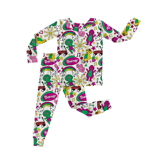 Purple Dinosaur Long Sleeve Set