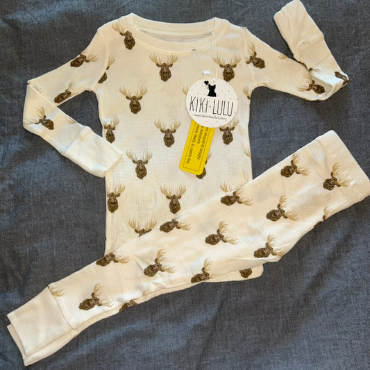 Waffley Cute Moose (Waffle Knit) Long Sleeve Set