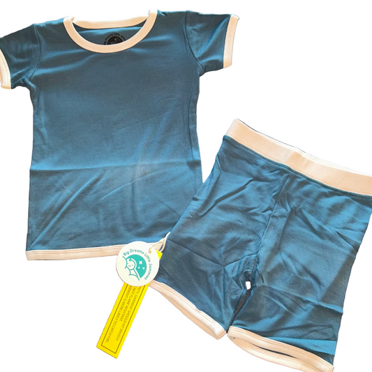 Cadet (Blue) Ribbed Shorts Set