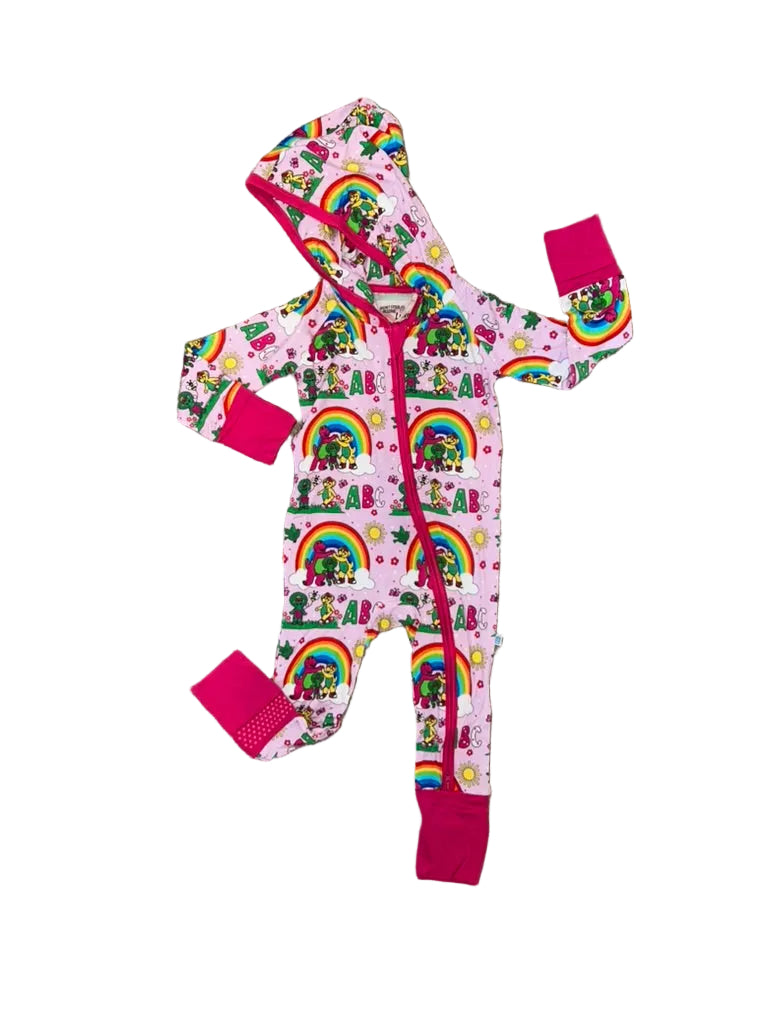 Purple Dinosaur & Butterflies Hooded Zippy