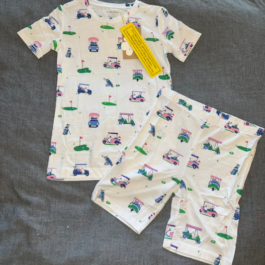 Vintage Golf Carts - Pink Shorts Set