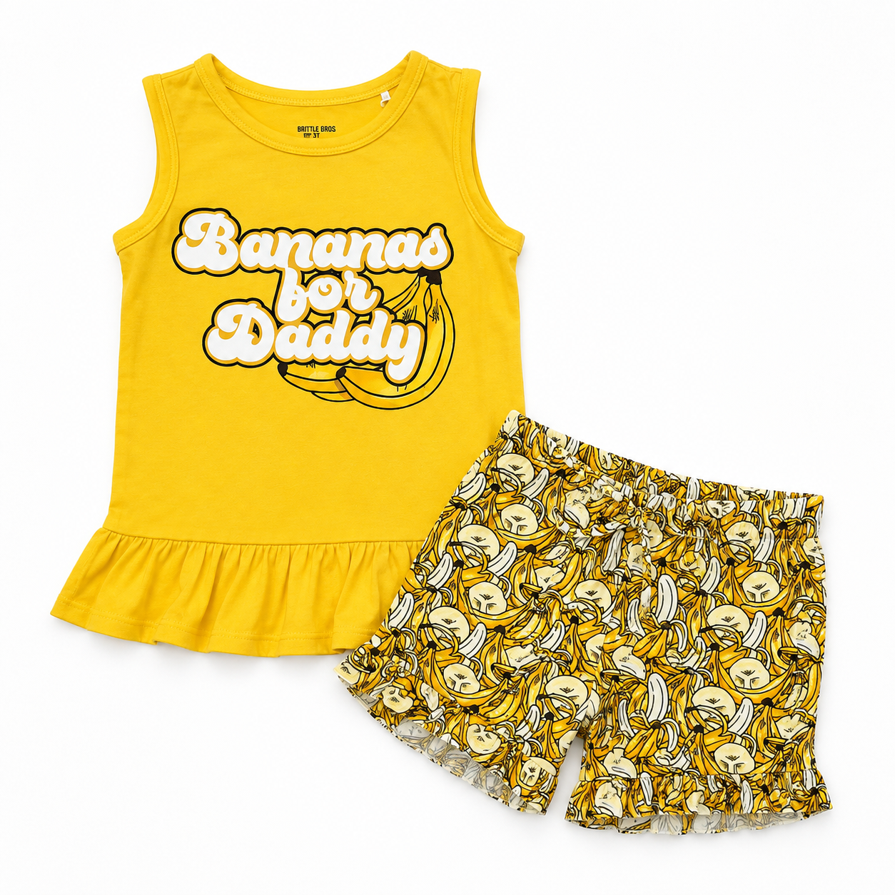 Bananas for Dad Tank Peplum and Ruffle Shorts Set