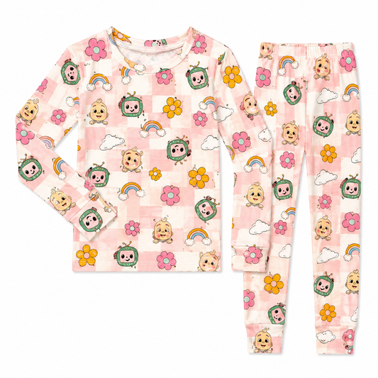 CoComelon JJ Rainbow Checkers Long Sleeve Set