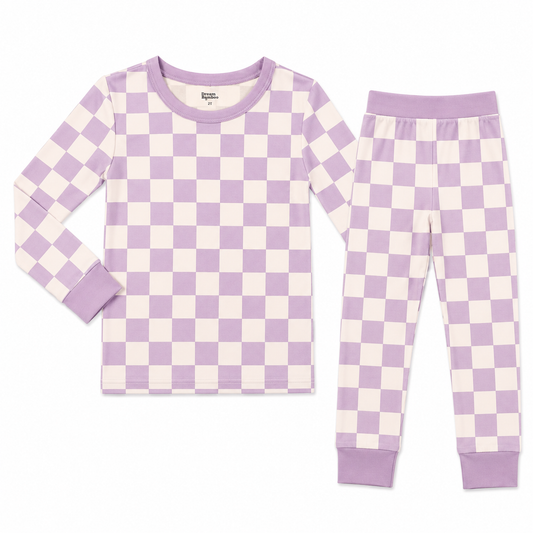 Periwinkle Checkers Long Sleeve Set