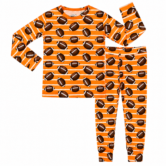 Orange Football Long Sleeve Set