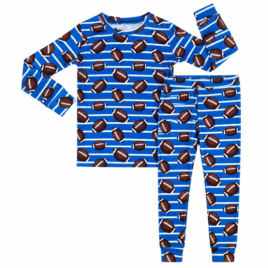 Blue Football Long Sleeve Set
