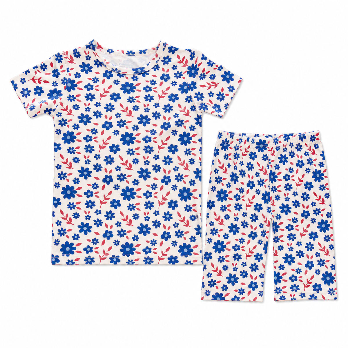 Red White & Blooms Shorts Set