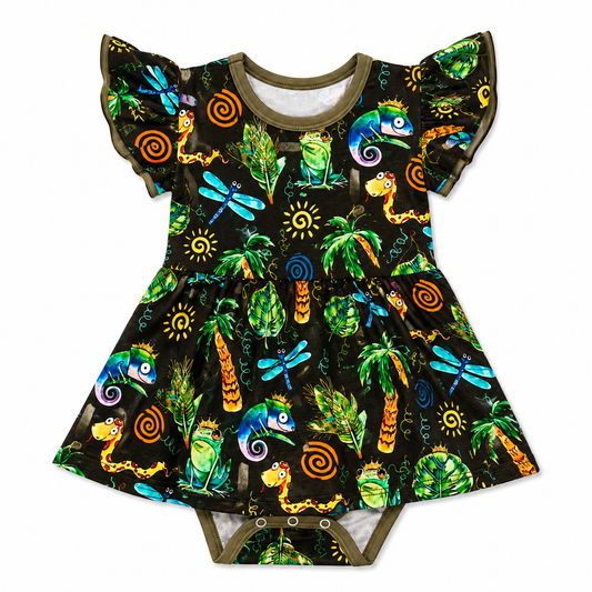 Royal Jungle Clan Bodysuit Twirl Dress