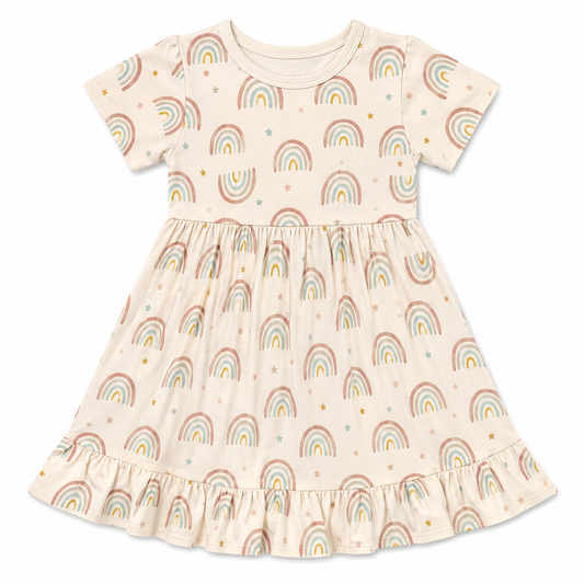 Raleigh's Rainbows Short Sleeve Twirl Dress