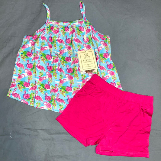 Let's Flamingle Tank Top and Shorts Set