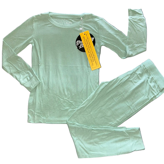 Mint Ribbed Long Sleeve Set