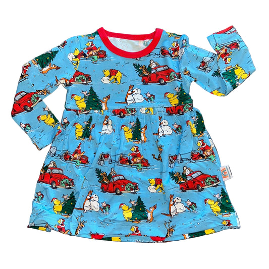 Pooh Christmas Bodysuit Twirl Dress