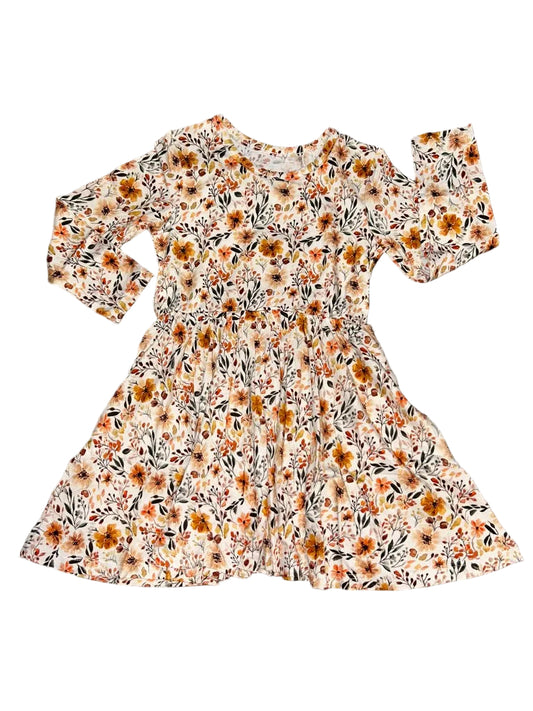 Cottage Blooms Long Sleeve Twirl Dress