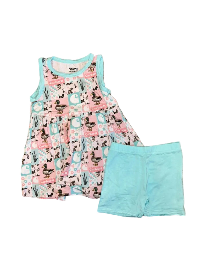 Patchwork Ducks Tank Peplum Set