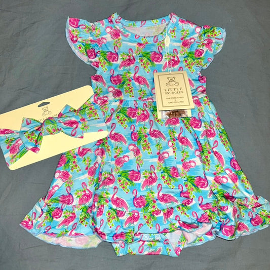 Let's Flamingle Bodysuit Twirl Dress