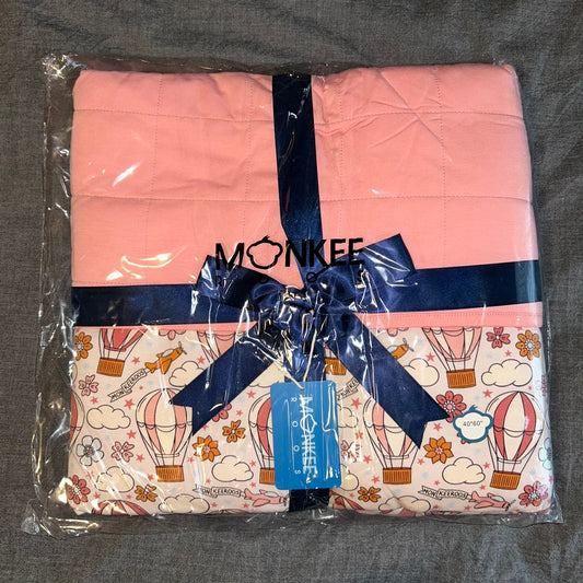 Up Up & Away (Pink) Quilted Toddler Blanket