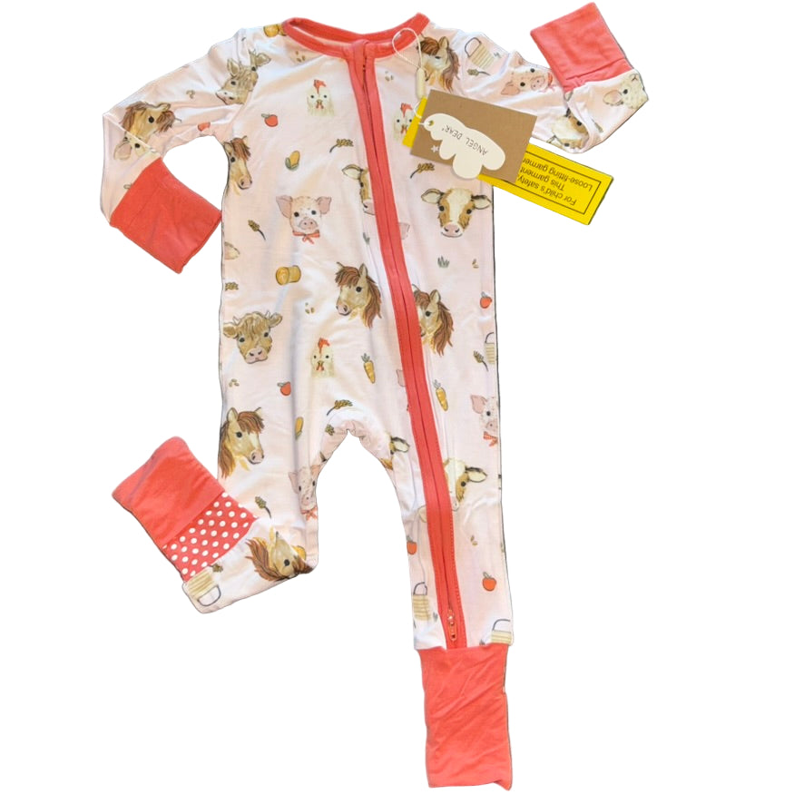 Vintage Animal Faces - Pink Convertible Zippy