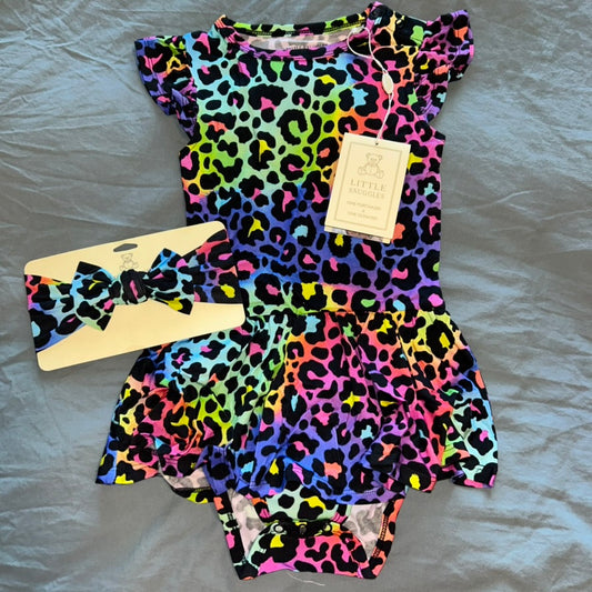 Lizzy Leopard Bodysuit Twirl Dress