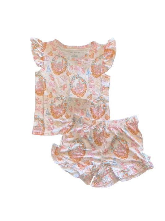 Teacups & Tiaras Flutter Sleeve and Shorts Set