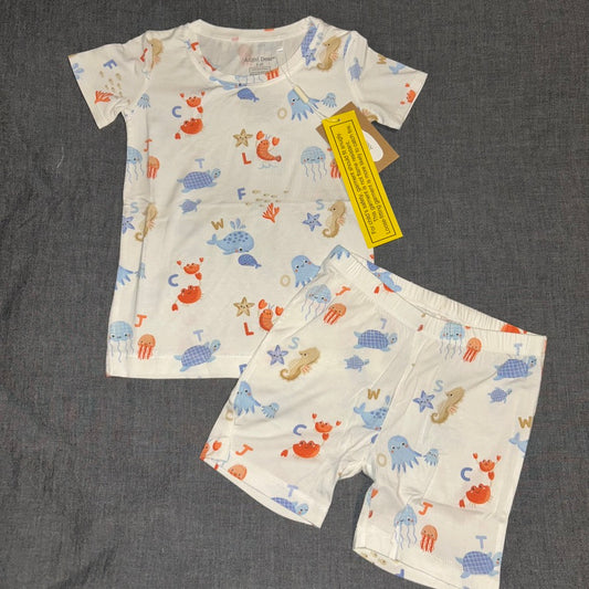 Coastal ABCs Shorts Set