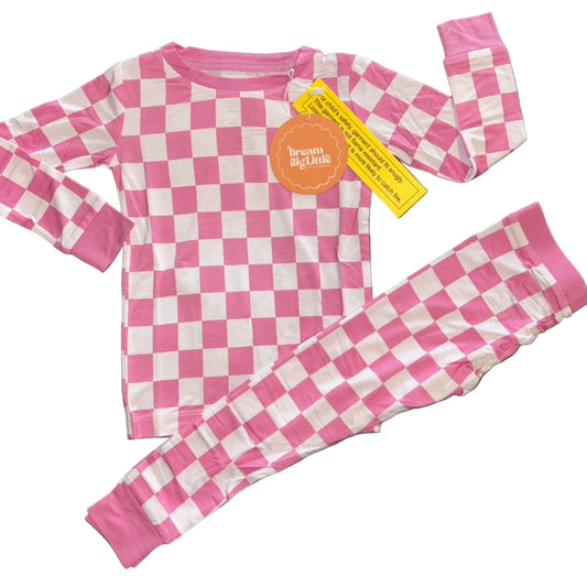 Bubblegum Checkers Long Sleeve Set