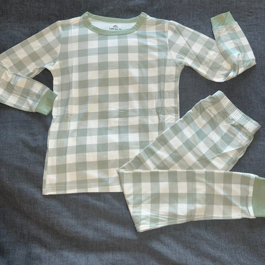 Sage Gingham Long Sleeve Set